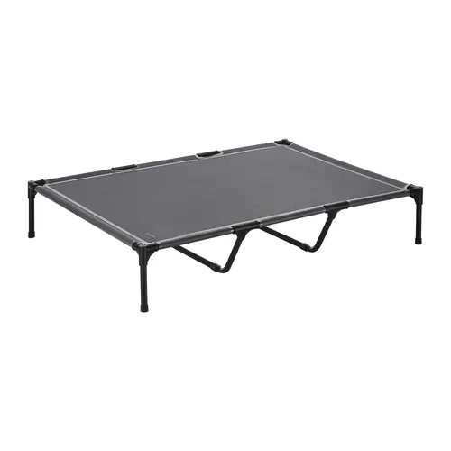 VEVOR XL Gray Elevated Pet Bed for Large Breeds, Portable Raised Cot with Steel Metal Frame, Breathable Teslin Mesh, Home & Outdoor Cooling Hammock Bed