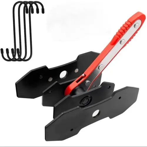 Ratcheting Brake Caliper Piston Spreader Press Tool Set - Red Multi-Size Stainless Steel Brake Tools with 360° Rotation, Ratchet Swing & Tight-Spot Access, Inches/CM for Car, Truck Pad Change (2 Plates Included)