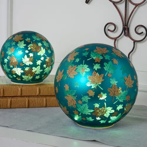 Set of 2 Illuminated Falling Leaves Spheres by Valerie