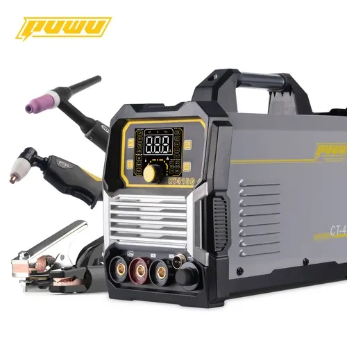 Puwu 5-in-1 Multi-Process Welder - Puwu TIG Welder with DC Pulse TIG, CUT, SPOT, STICK Functions, LED Digital Display, Synergic Control, 110V/220V Dual Voltage, Overcurrent/Overheat Protection, Welding Accessories for Metalwork
