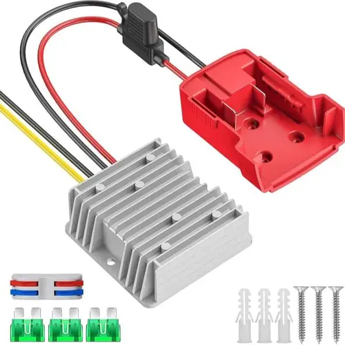 GJANSH 18V to 12V Step-Down Converter – Reliable Power,20V to 12V Step-Down Converter Compatible with Dewalt 20V Battery, DC 12V 20A 240W Voltage Reducer Regulator for Golf Cart RC Car LED Lights DIY Toys SnapFixMate,