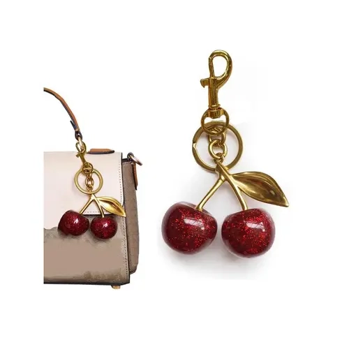 Cherry Design Bag Charm, Fashionable Bag Keychain for Women & Girls, Trendy All-match & Exquisite Bag Charm for Birthday Gift Purse Accessories bag charms