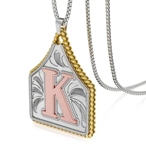 Dearmay 14K Gold Plated Letter Pendant Necklace - Waterproof, Hypoallergenic, Custom Engraved Phrase Nameplate, Custom Made, Elegant Personalized, Alphabet Initial, Gold Accessories, Jewelry for Women, Girlfriend Gifts, Gold Plated Necklaces