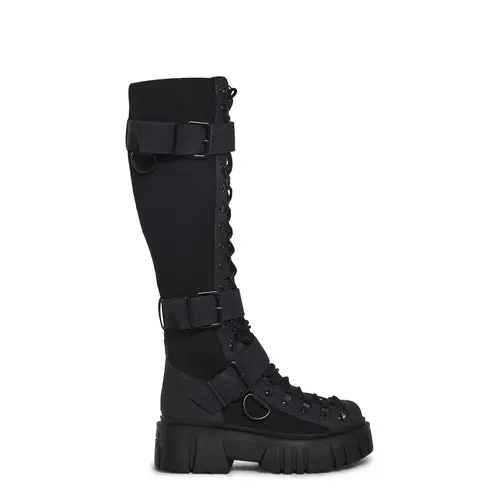 Low Traitor Knee High Boots - Black