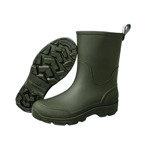 Men's Mid-Calf Waterproof Rain Boots, Waterproof Wellington Boots, Durable Non-Slip Rubber Shoes, Ideal for Car Washing & Fishing, All-Season Garden Shoes, Weatherproof Footwear