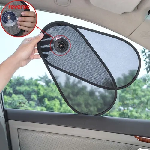 Side Window Sunshade, Reversible Rotatable Car Sun Visor with Suction Cups for Easy Installation, Mesh Sun Protection Blocker Fits Driver/Passenger/Rear Windows, Updated Automotive Exterior Accessory