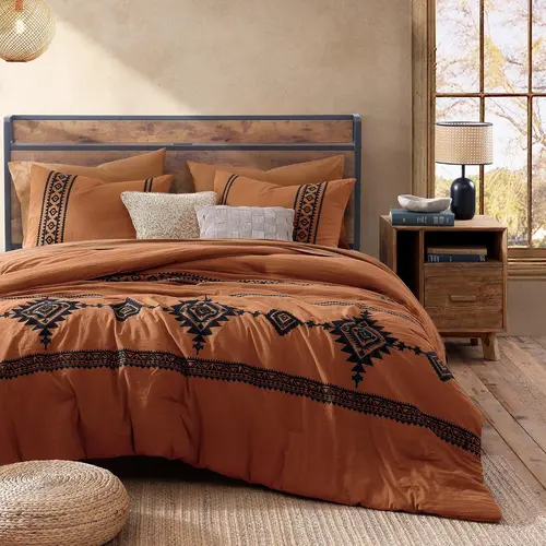 MaiRêve Embroidery microfiber Comforter Sets,boho Light Olive Green Western queen bedding Set king Boho bed 7 Pieces,All Season Farmhouse Bed in A Bag Comforter Set with Double Sided Storage Pockets,Pillowcases & Shams bedding sets bed