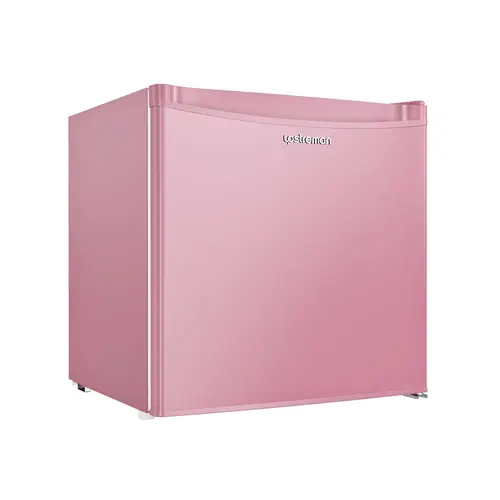 Upstreman 1.7 Cu.ft Freestanding Portable Mini Fridge Refrigerator with Freezer - 38db Quiet, 0.5 kwh/day, Type B, Temp Control, Eco-Friendly, Energy Efficient Living, Compact Pink Bedroom Small Space Appliance FR17
