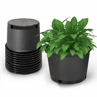 Findmall 10PC Black Plastic Multi-Size Trade Gal Modern Plant Pots, Premium Weatherproof Outdoor-Ready Root Nursery Pots with Garden Accessories for Specialty Garden Tools