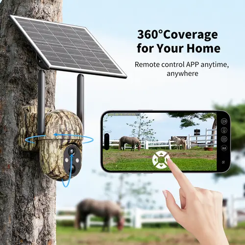 [SummerWins] Wireless 4G Solar Security Camera, 2K Full Color Night Vision, 360° View, AI Human Detection, IP65 Waterproof, No WiFi Required, 4G LTE Unlimited Data Service need activate summerwins Remote Mount