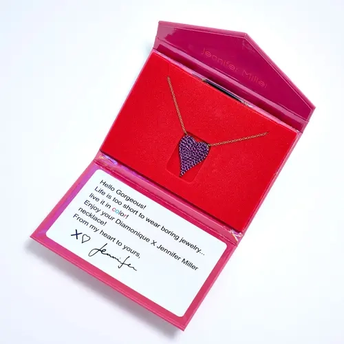Diamonique x Jennifer Miller Signature Heart Necklace, Sterling Silver
