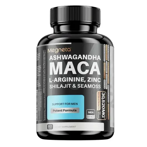 MEN’S CONFIDENCE – 20-in-1 Vitality Formula with Ashwagandha, Seamoss, Shilajit, L-Arginine & L-Citrulline | Energy & Wellness Support – 60 Capsules