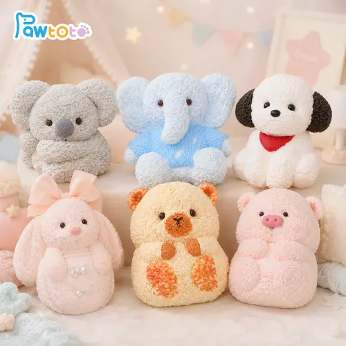 Pawtoto Cute Animal Series Kawaii Soft Squishy Companion - Handcrafted Food-Grade Silicone, Creamy Clay Touch, Medium Rebound Decompression Balls, Unisex Sensory Stress Reliever Toys for 12+ to Calm the Mind