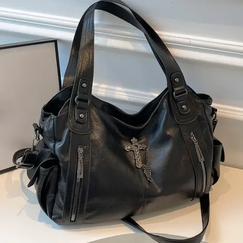 exquisite classic retro style women's crossbody bag, Casual crossbody bags, lightweight, personalized cross, women's shoulder bag fashion bag, solid color design, suitable for commuting, shopping. PU Tote Satchel Casual Crossbody