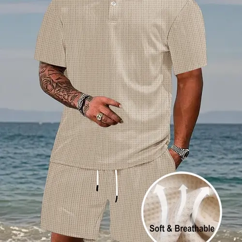 【Hot】Royaura Summer Clearance Men's  Summer Short Sleeve Shorts Athletic Casual Suit for Versatile Activities Outdoorfun,Fathers Day Gift, Men's 2 Piece Set,Summer Clothing Set