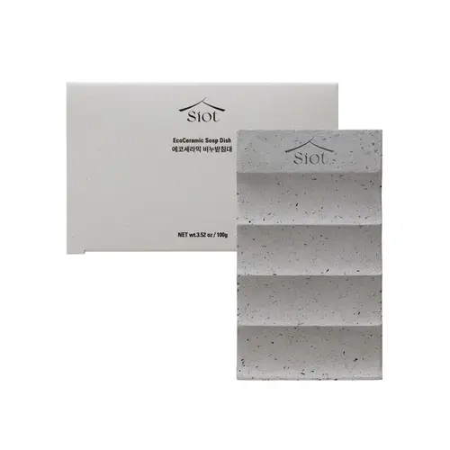 SIOT ECOCERAMIC SOAP DISH | Handmade Mineral Soap Holder | 100% Natural & Sustainable | Quick-Drying & Durable | Traditional Korean Design | Anti-Slip & Water-Resistant | 100g X 1EA