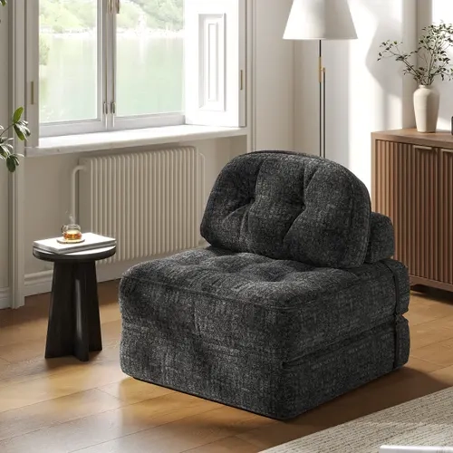 Summervibes Dowinx Foldable Velvet Sofa Bed: Modern Single Design for Apartments, Living Room, Bedroom - Comfy Lounge & Gaming Couch for Kids/Adults