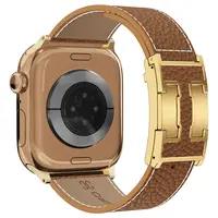 CRAZYGRASS Magnetic Leather Watch Band for Square Smartwatch Compatible Bands Suitable For Apple Watch Series 11/10/9/8/7/6/5/4/3/2/1/SE/SE2 Breathable Leather For women [WATCH NOT INCLUDED] Wearable Watch Strap
