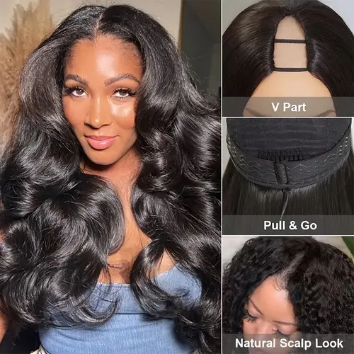 Mscoco V Part Yaki Loose Body & Yaki Straight & Burmese Curly Wig Beginner Friendly Glueless Wig Real Human Hair for Black Women