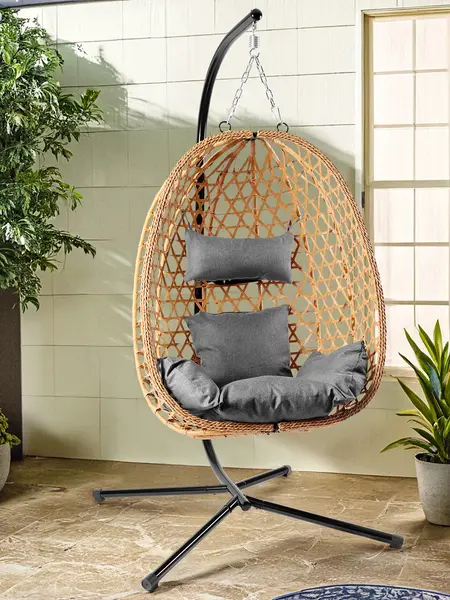 【Summergarden】Home Universal Leisure Chair - Comfortable & Practical Rattan Egg Chair with Soft Cushion for Bedroom, Balcony & Courtyard Outdoor Furniture
