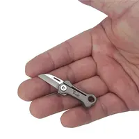 Mini Folding Pocket Knife, EDC Tiny Bone Shape Package Knife, Small Stainless Steel Blade with Titanium Alloy Handle, Ultra Compact and Lightweight for Daily Carry