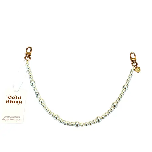 Pearl Luxe Bag Chain – 19” Faux Pearl Purse Strap with Gold Hardware