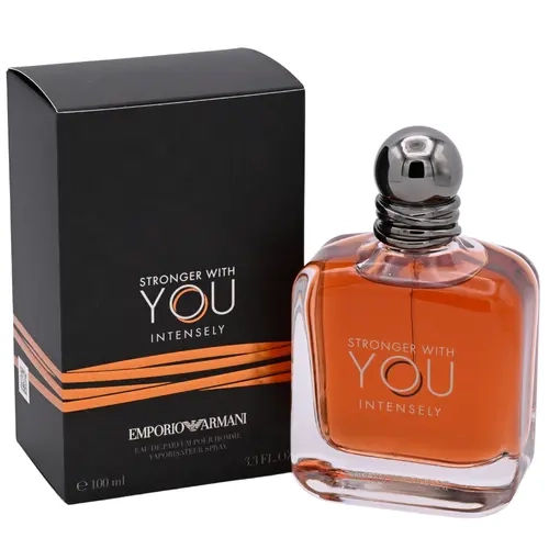 Giorgio Armani Stronger With You Intensely Men's Eau de Parfum (Edp) Spray - 3.4 fl oz Men's Cologne, Oriental Woody & Earthy Perfumes, Fresh Spicy Scent with Amber Vanilla, Lavender, Violet Pepper, Limited Edition Sensuous Signature Scent