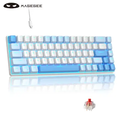 MageGee MK-BOX 60% Mechanical Gaming Keyboard (68-Key Compact Portable Mini with LED Backlit), Wired Office Accessory for Laptop PC, Mechanical Game Keyboard, 60 Percent Keyboard