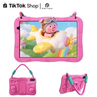 [DealsForYouDays] PRITOM Kids Tablet 10 inch Android 16 8GB RAM 32GB ROM Dual Cameras WiFi6 6000mAh Battery Protective Silicone Case Animal Flash Cards Educational Apps Toddler Gifts Stress Relief Case Pink/Blue Best Kids Gift