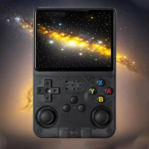 WUDS R36S Rechargeable ABS Handheld Game Console - 3.5 in IPS Screen, 3000mAh Built-in Batteries, 64G TF Card, Open Source for Holiday Gifts, Back to School