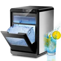 Nugget Ice Maker Countertop, 44 lbs/24H Soft Chewable Pebble Ice Machine, Ice Ready in 10 Mins, Self-Cleaning Portable Ice Maker with Scoop, Removable Basket & Pull-Out Water Tank for Home Kitchen Office,SummerWins