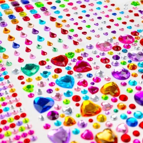 3500pcs Glossy Self-Adhesive Gem Stickers Bedazzled Kit - 12 Sheets Rhinestone DIY Craft Embellishment Set for Kids, Party Scrapbooking, Self-Adhesive for Quick, Clean Fixes, Reusable