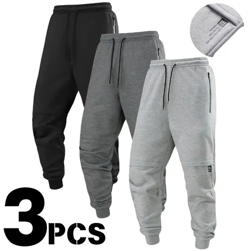 Men's Stretchy Cuffed Athletic Pants - Gymclothing, Casual Athletic Tracksuit Bottoms with Stamp Detail, All-Seasons Use for Running, Fitness Training
