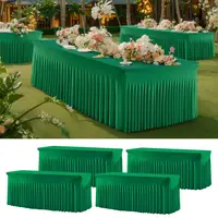 4-Piece Elastane Stretchy Rectangle Tablecloths (4 ft/6 ft/8 ft) - Classic, Washable, Stain-Resistant, Wrinkle-Resistant Holiday Table Covers for Weddings, Party Decor, Home Use