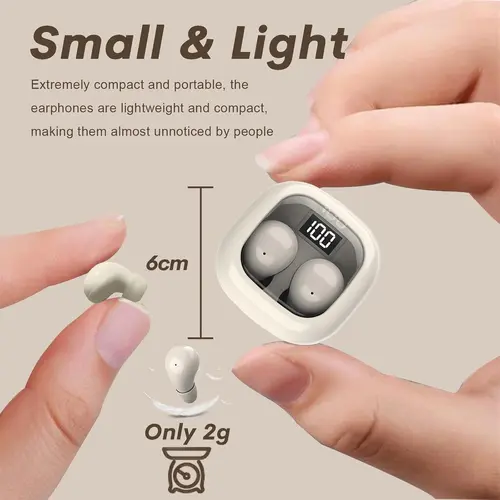 MSHUKCOE Mini Invisible Earbuds Wireless Micro Tiny Smallest Discreet Sleeping Sleep Headset, With Mic, For Small Ear Canals Sleep Sleeping Invisible Ear Buds Mini Discreet Headphones