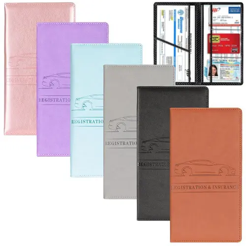 Car Registration & Insurance Card HolderMagnetic Closure Vehicle Organizer, CarEssential Document Wallet, forPokemon Cards Holder, Compact CarAccessories Car Owner