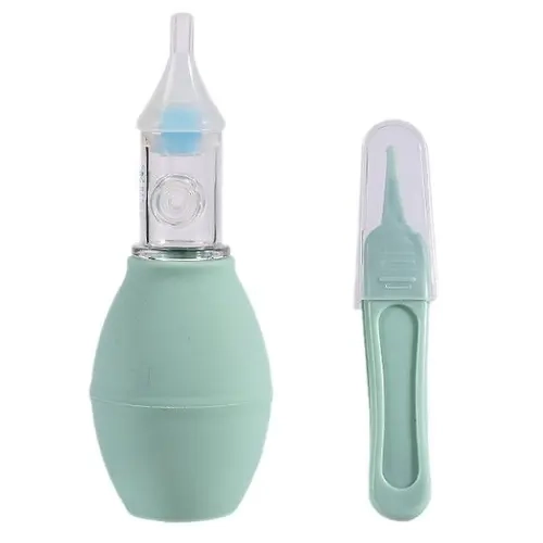 MomMed Portable Manual Baby Nasal Aspirator - Customized for Baby Nose, Gentle Adjustable Suction for 0-12 Months Infants, Hospital-Grade Silicone 1cm Tip, Detachable Parts for Easy Cleaning & Congestion Relief