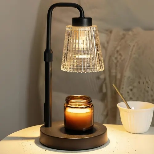 Adjustable Dimmable Timer-Equipped Candle Warmer Lamp - Minimalist Decorative Universal Candelabra Holder with Glass Design, Key Features, Mood Lighting for Bedroom, Birthday & Housewarming Gifts