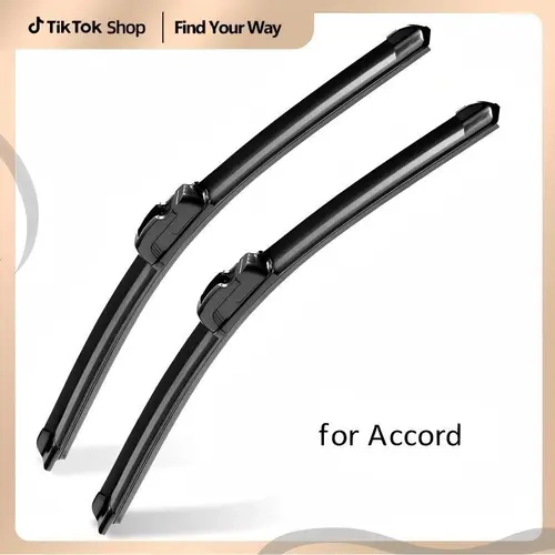 Fit for Honda Accord 24"+19" Frameless Windshield Wipers – Silent, Streak-Free, Easy Install J-Hook Interface – Premium All Season 2-Pack Set | Automotive Accessories