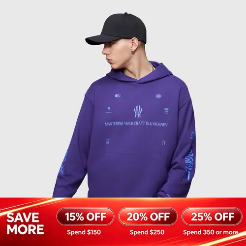 ANTA MEN KAI Hoodie Classic Fashion Basketball Daily Wear Long-Sleeve Purple Blue White Athleisure Gym Casual Streetwear Activewear Fall Layering Gym Training Kyrie Irving