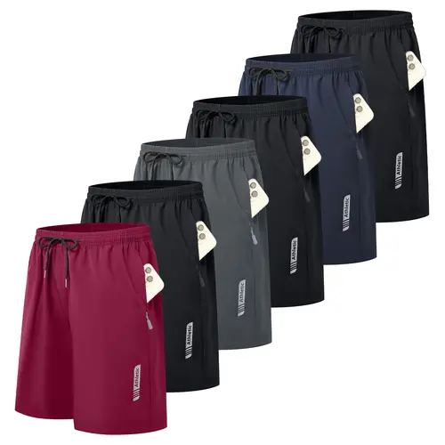 HOVSIYLA Men's Active Mesh Basketball Shorts - Drawstring, Lightweight, Quick-Dry, Metallic, Pockets - Gym, Casual Athleisure Wear