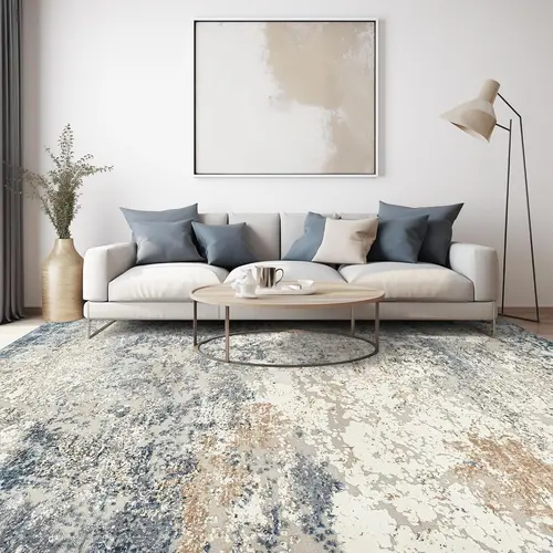 Art&Tuft Large Cozy Abstract Design Area Rug - Anti-Slip Backing, Stain-Resistant, Foldable, Machine-Washable, Statement Modern House Decor for Living Room