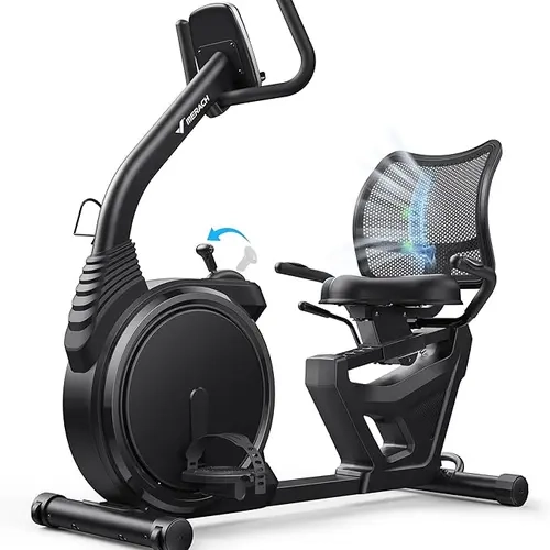 Merach Recumbent Exercise Bikes for home, Light Commercial High-end Recumbent Bike for Seniors Adults, Magnetic Recumbent Exercise Bike with Smart Bluetooth and Exclusive App, LCD, Heart Rate Handle BackToSchool