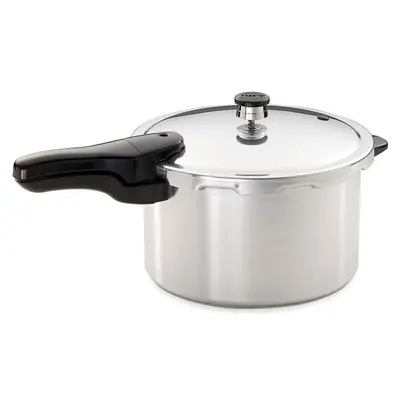 Presto 01282 8 Quart Aluminum Pressure Cooker, Regulator & Cover Lock, Silver