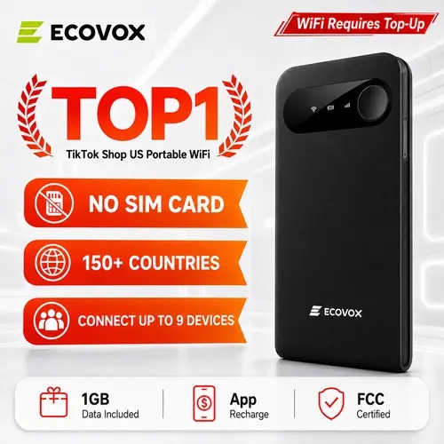 ECOVOX 2026 Upgraded WiFi 6 Mini Pocket WiFi Router - Built-in Multi-Carrier 4G LTE, No Contract/No SIM, Pay-As-You-Go, 3.5 oz Feather-Light Portability, High-Speed Network, Multi-Device Share for Tablets/Laptops, Car Travel Essential, e1, 23 a