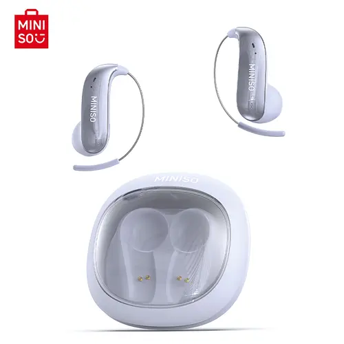 MINISO MS210 Wireless Earbuds Bluetooth Headphones with Zero Gravity Titan-Ohrhaken-Design, Sound, Wireless Earphones Headset Bluetooth 6.0, IPX5 Waterproof & Welding Resistant, Ideal for Travel & Electronic Gifts for Men Stereo Audio