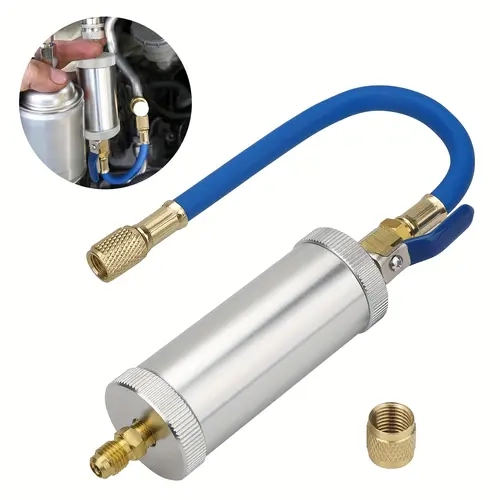 1/4" SAE AC Oil and Dye Injector Kit with 1/4" SAE Quick Connector, Precision Corrosion-Resistant R12/R134a Refrigerant Injection Car Repair Tool for Automotive Air Conditioning Systems