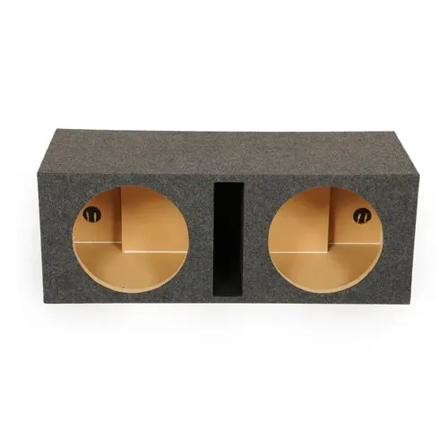 QPower QBASS Dual 12 Inch Heavy Duty Car Audio Subwoofer Enclosure Box, Charcoal