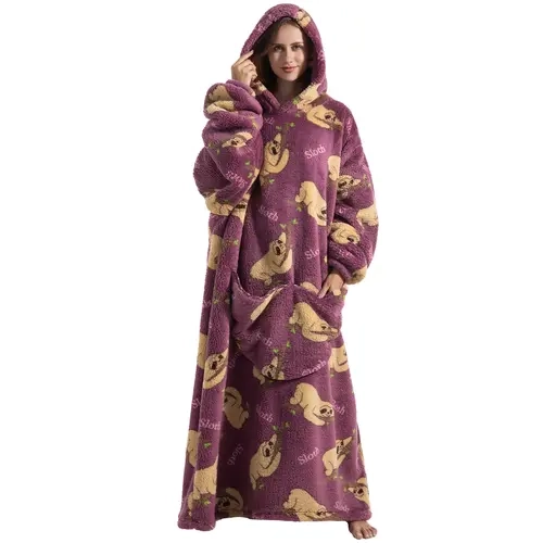 Msrlassn Oversized Wearable Blanket Hoodie Sleepwear Halloween as Christmas Gifts for Mom Women Girlfriend Men, Plus Size Wearable Blanket Hoodie for Women Men, 1Pcs Nightgown Loungewear Womenswear Sweatshirt Blanket with Pocket