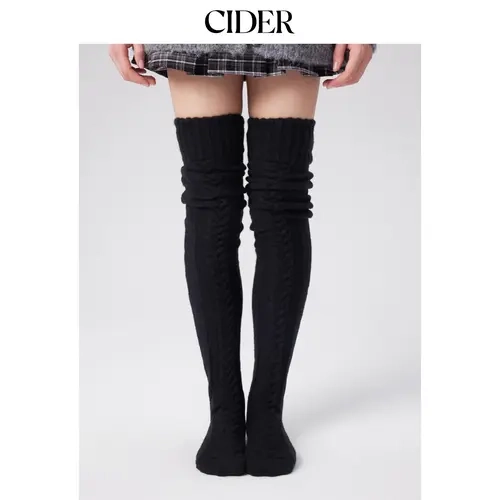 Cider THICK MOHAIR KNITTED OVER THE KNEE SOCKS